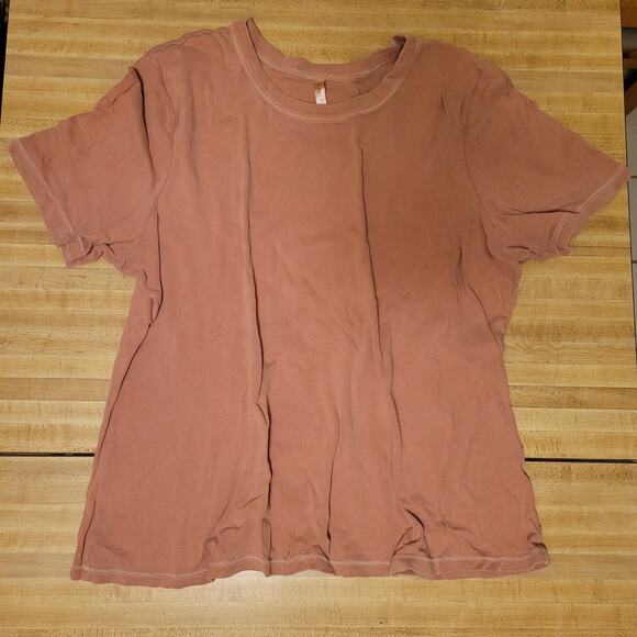 Fabletics Women's Plus Size 3X T-Shirt Rose Brown Short Sleeve Relaxed Fit - Picture 2 of 6
